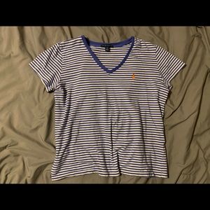 Polo by Ralph Lauren Blue and White Striped Shirt